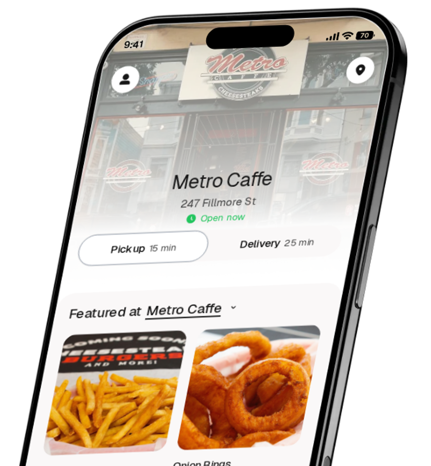 Metro Caffe app preview